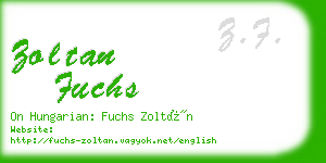 zoltan fuchs business card